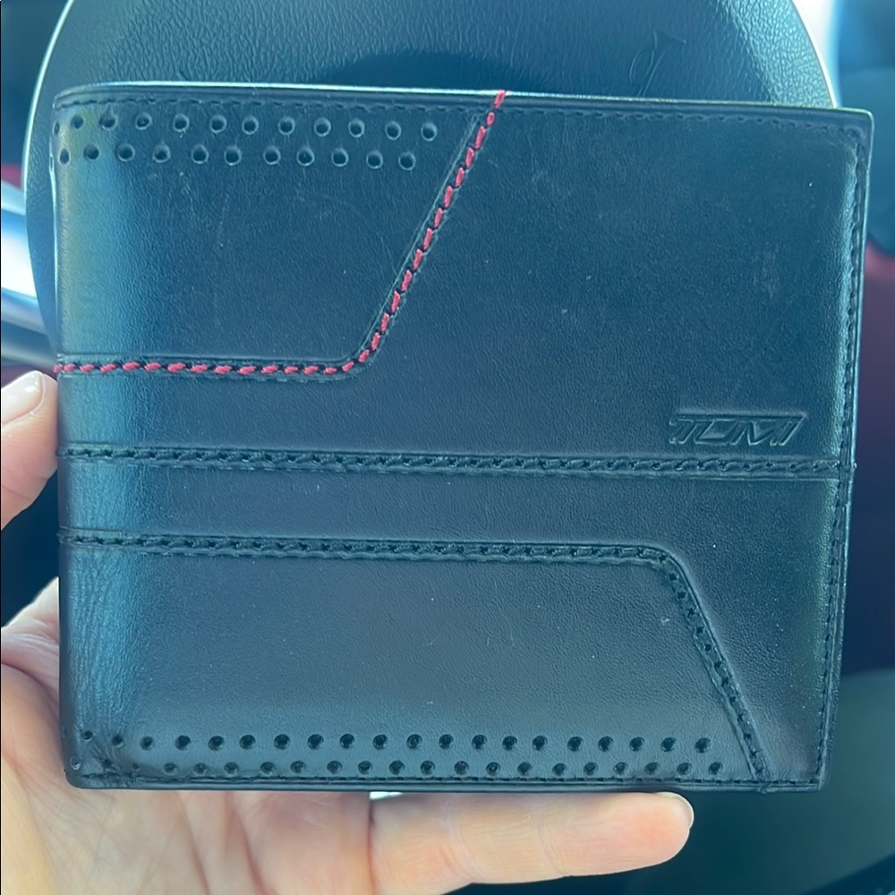 TUMI Black Leather Wallet- New